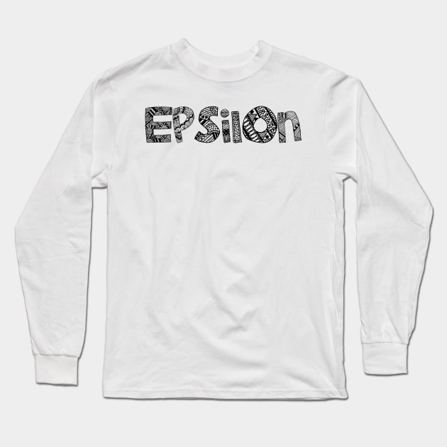 Epsilon Letter Doodle Pattern Long Sleeve T-Shirt by Rosemogo